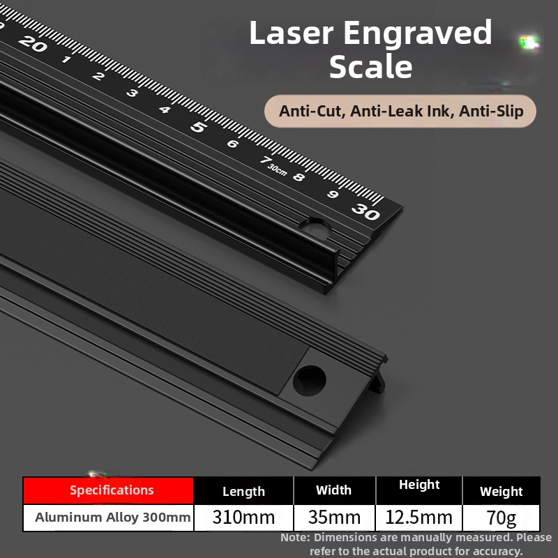 Cassiolo aliuminio lydinio liniuotė piešiniams – sutirštėtas korpusas, apsauginis kraštas, piešimo vadovas