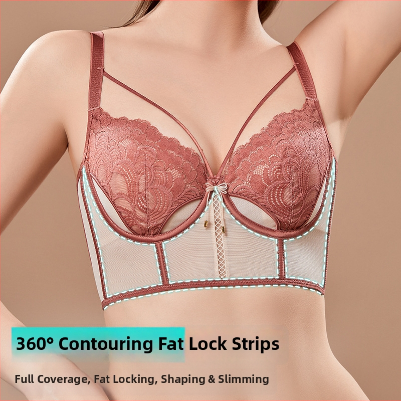 Moterų liemenėlė su triušio ausimis prancūziško stiliaus, 3/4 puodelio, ultra plonas mold puodelis, fiksuoti dvigubi petys, viršutinė atrama, tinklinis audinys, pagrindinė sudėtis 80–90%