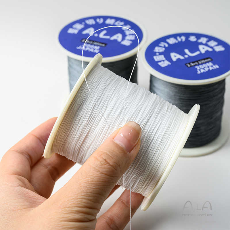 Gyöngy ékszerekhez való gyöngyfonal – kopásálló, kézzel szőtt kötél, vékony fonal nagy tekercsen