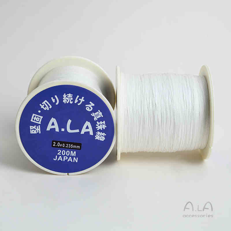 Gyöngy ékszerekhez való gyöngyfonal – kopásálló, kézzel szőtt kötél, vékony fonal nagy tekercsen