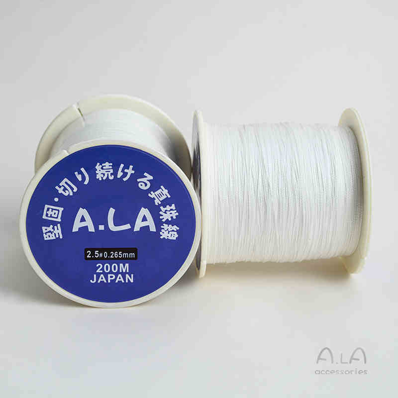 Gyöngy ékszerekhez való gyöngyfonal – kopásálló, kézzel szőtt kötél, vékony fonal nagy tekercsen