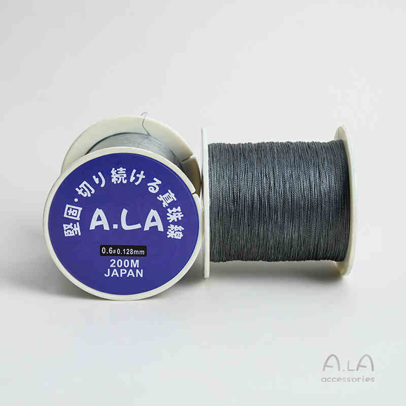 Gyöngy ékszerekhez való gyöngyfonal – kopásálló, kézzel szőtt kötél, vékony fonal nagy tekercsen