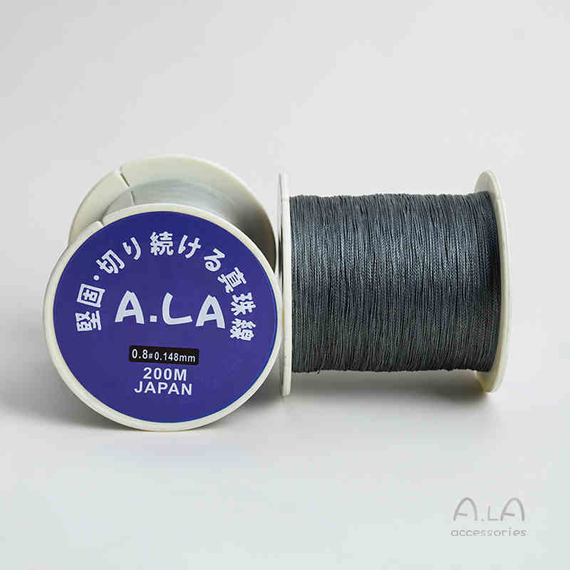 Gyöngy ékszerekhez való gyöngyfonal – kopásálló, kézzel szőtt kötél, vékony fonal nagy tekercsen