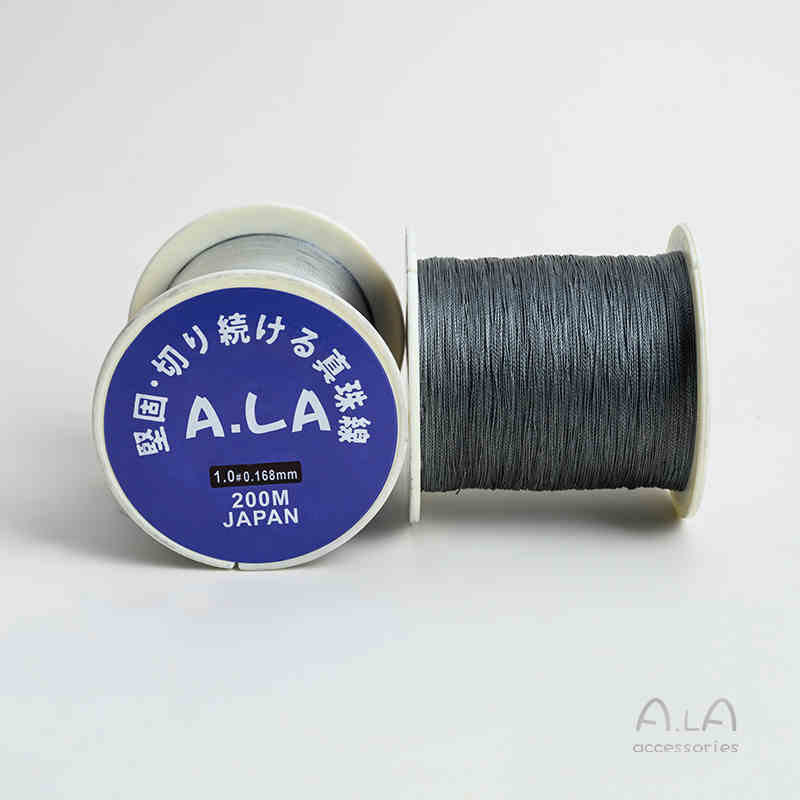 Gyöngy ékszerekhez való gyöngyfonal – kopásálló, kézzel szőtt kötél, vékony fonal nagy tekercsen