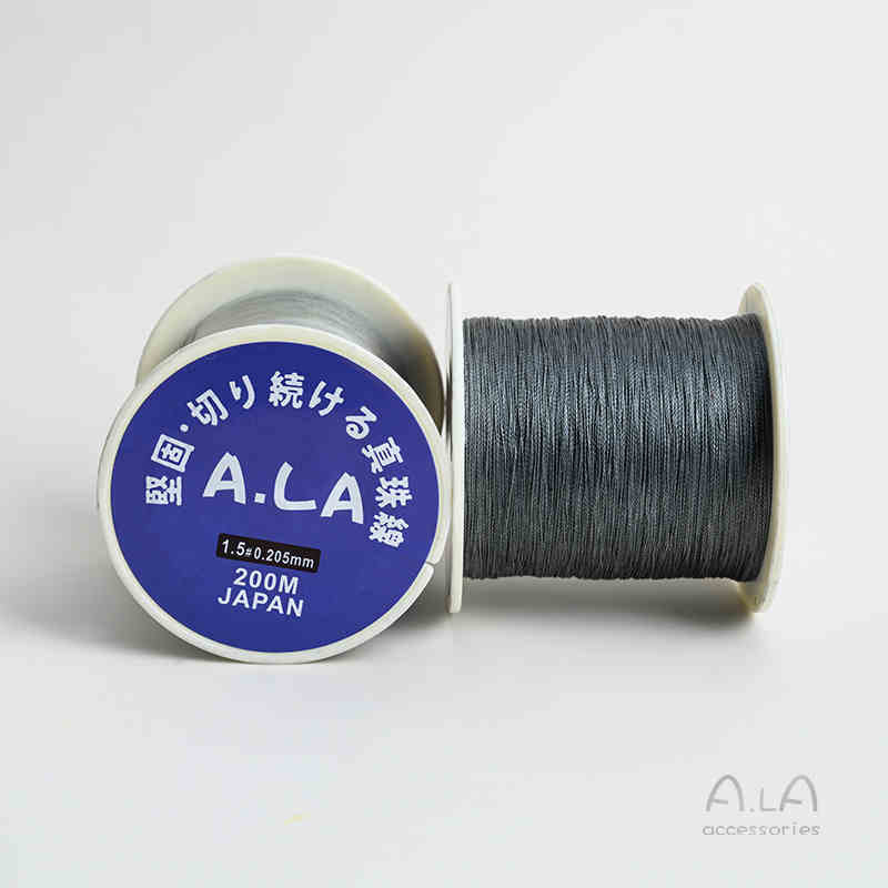 Gyöngy ékszerekhez való gyöngyfonal – kopásálló, kézzel szőtt kötél, vékony fonal nagy tekercsen