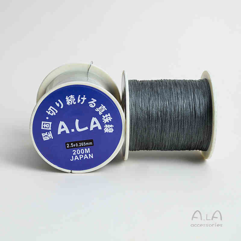 Gyöngy ékszerekhez való gyöngyfonal – kopásálló, kézzel szőtt kötél, vékony fonal nagy tekercsen