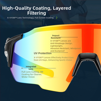 Dviračių ir lauko sporto akiniai — vėjo ir smėlio atsparūs, UV apsauga, PC medžiaga, modelis ZM99017