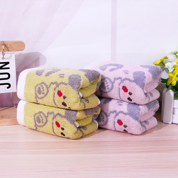 Dječji pamučni ručnik za lice, 32 niti, 50-80 g, izvezeni detalji, jednostavna tkanina, motiv psa