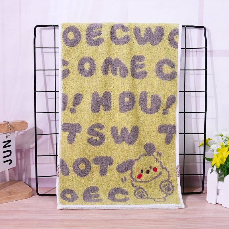 Dječji pamučni ručnik za lice, 32 niti, 50-80 g, izvezeni detalji, jednostavna tkanina, motiv psa