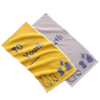 Dječji ručnik za lice s motivom psa, od čiste pamuka, žakard tkanina, 32S pređa, 50–80 g