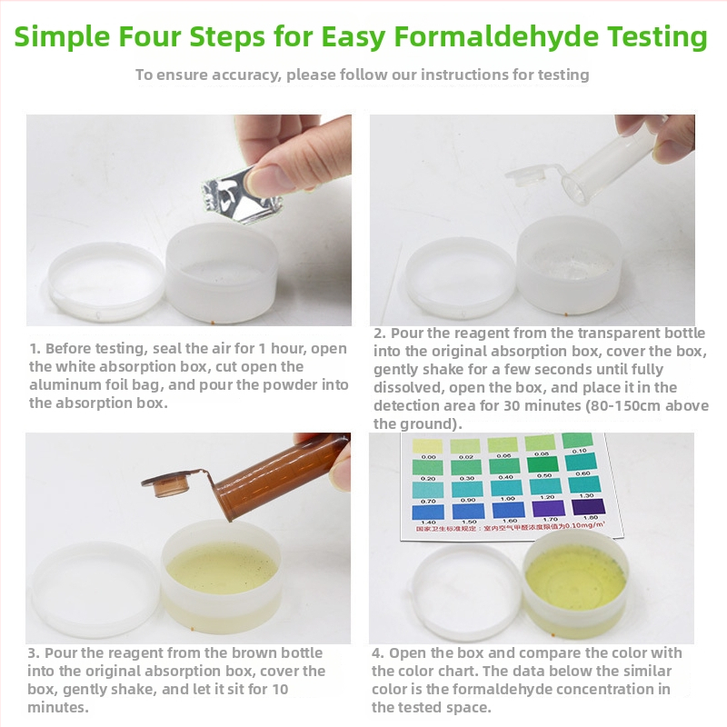 Mājas formaldehīda detektors – paštestēšanas kastīte iekšējai gaisai, plašums 0.01-0.50, precizitāte 0.01, bez barošanas