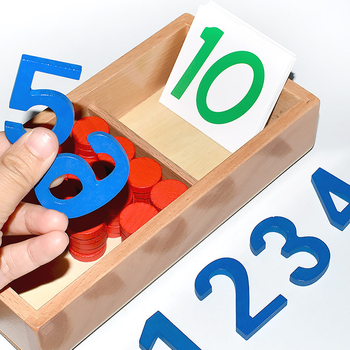 Montessori matematikos ugdymo priemonės: skaičiai ir žetonai ankstyvajai edukacijai, medinis žaislas, vaikams 3–6 metų, intelektinis vystymasis, rankinis mokymasis, interaktyvi žaidimas, tėvų ir vaiko bendravimas