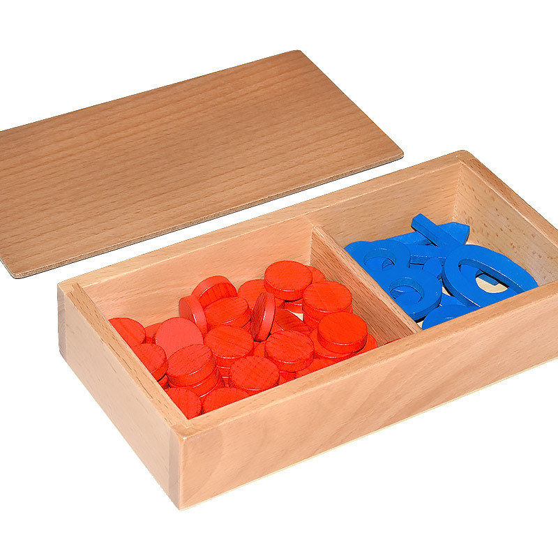 Montessori matematikos ugdymo priemonės: skaičiai ir žetonai ankstyvajai edukacijai, medinis žaislas, vaikams 3–6 metų, intelektinis vystymasis, rankinis mokymasis, interaktyvi žaidimas, tėvų ir vaiko bendravimas