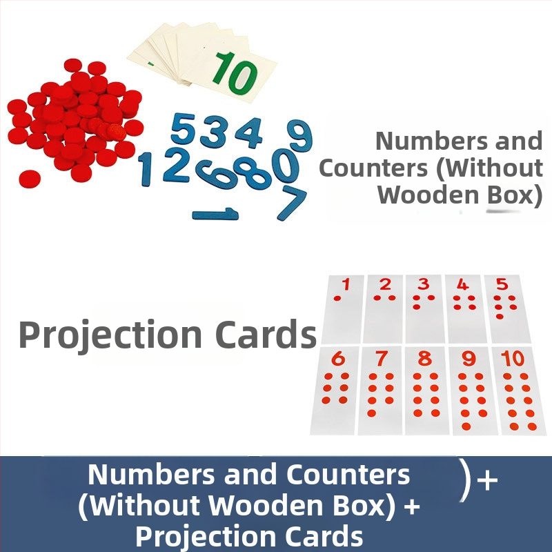 Montessori matematikos ugdymo priemonės: skaičiai ir žetonai ankstyvajai edukacijai, medinis žaislas, vaikams 3–6 metų, intelektinis vystymasis, rankinis mokymasis, interaktyvi žaidimas, tėvų ir vaiko bendravimas