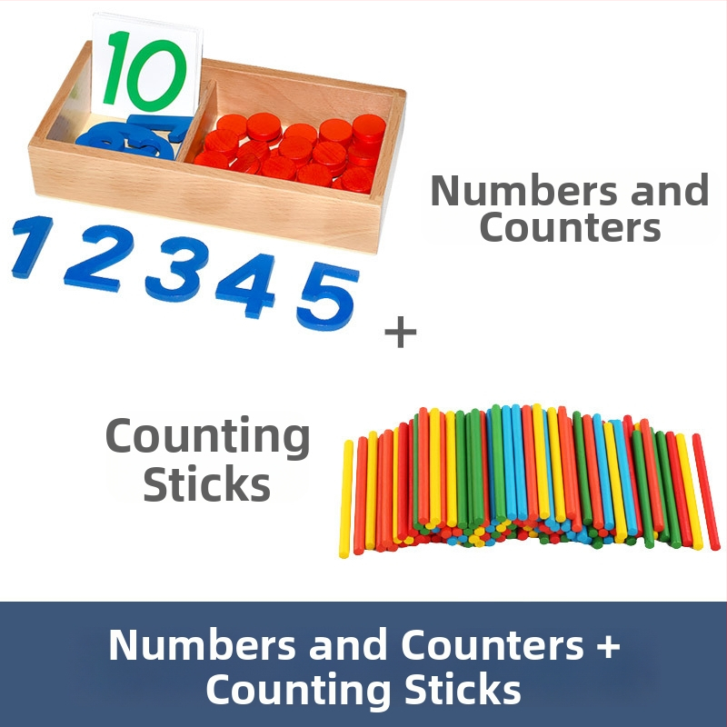 Montessori matematikos ugdymo priemonės: skaičiai ir žetonai ankstyvajai edukacijai, medinis žaislas, vaikams 3–6 metų, intelektinis vystymasis, rankinis mokymasis, interaktyvi žaidimas, tėvų ir vaiko bendravimas