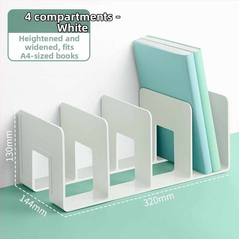 Hua Jie H990 Plastikinis Knygų Laikiklis su Skirstymo Skydeliais – Stalinis Dokumentų ir Knygų Saugojimo Laikiklis