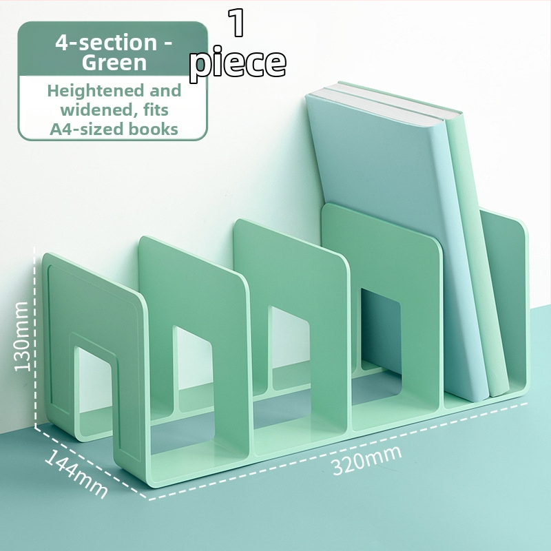 Hua Jie H990 Plastikinis Knygų Laikiklis su Skirstymo Skydeliais – Stalinis Dokumentų ir Knygų Saugojimo Laikiklis