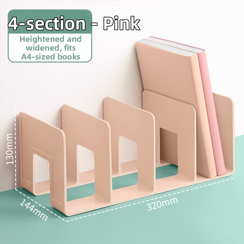 Hua Jie H990 Plastikinis Knygų Laikiklis su Skirstymo Skydeliais – Stalinis Dokumentų ir Knygų Saugojimo Laikiklis