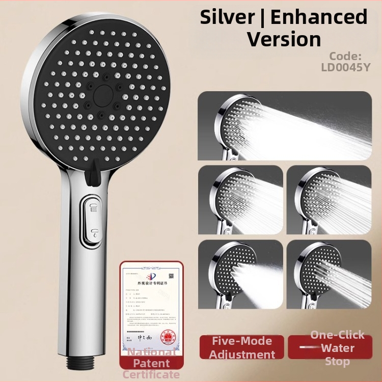 Slėginė dušo galvutė komplektas su purškimo ir masažo funkcijomis, ABS medžiaga, prekės ženklas Home rhyme