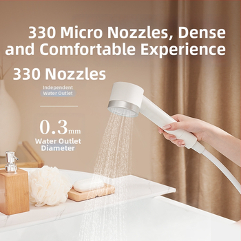 ecoco Dušo galva su slėgiu - ABS, apvali, įmontuota instaliacija, lietaus režimas