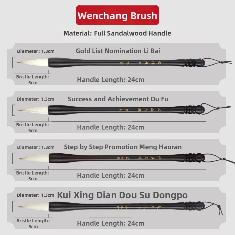 Medinis šepetėlių laikiklis su drakonų galva, 8 adatos, modelis D2987, TT/Tiantian Practice