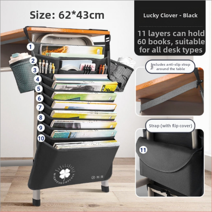 Stalo šoninė knygų krepšys, didelė talpa, Oxford audinys, modelis WQQ-GSF0716-001, 0,5 kg, skirta mokiniams