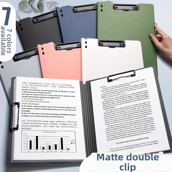 Stora lenta su dvigubu tvirtu klipu, PVC medžiaga, dokumentų laikymui ir rašymui, talpina iki 70 lapų