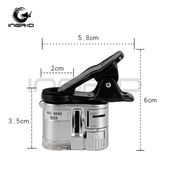 Inge 9595 mobiiltelefonitarvikud: mikroskoop 60x suurendusega peanaha uurimiseks, kaasaskantav
