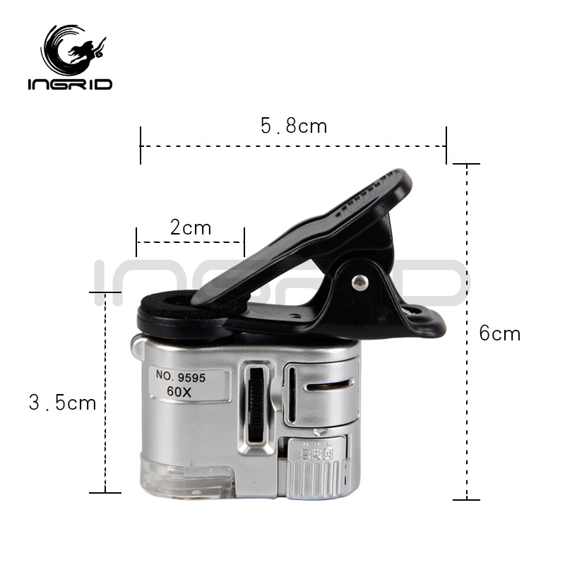 Inge 9595 mobiiltelefonitarvikud: mikroskoop 60x suurendusega peanaha uurimiseks, kaasaskantav