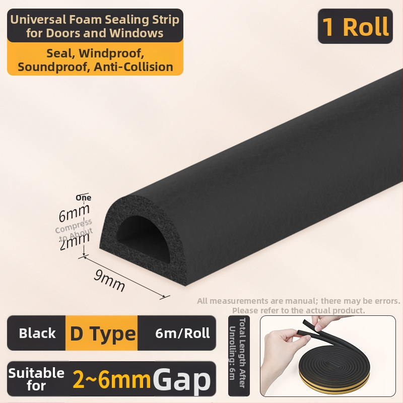 EPDM sandarinimo juosta durims ir langams - D tipo, lipni, atspari dėvėjimuisi, garso izoliacija