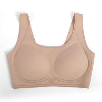 Flokotuotos spaudinius antibakterinė liemenėlė su fiksuotais puodeliais, be žymių ant odos, plačios peties juostos, push-up, kvėpuojantis nailonas