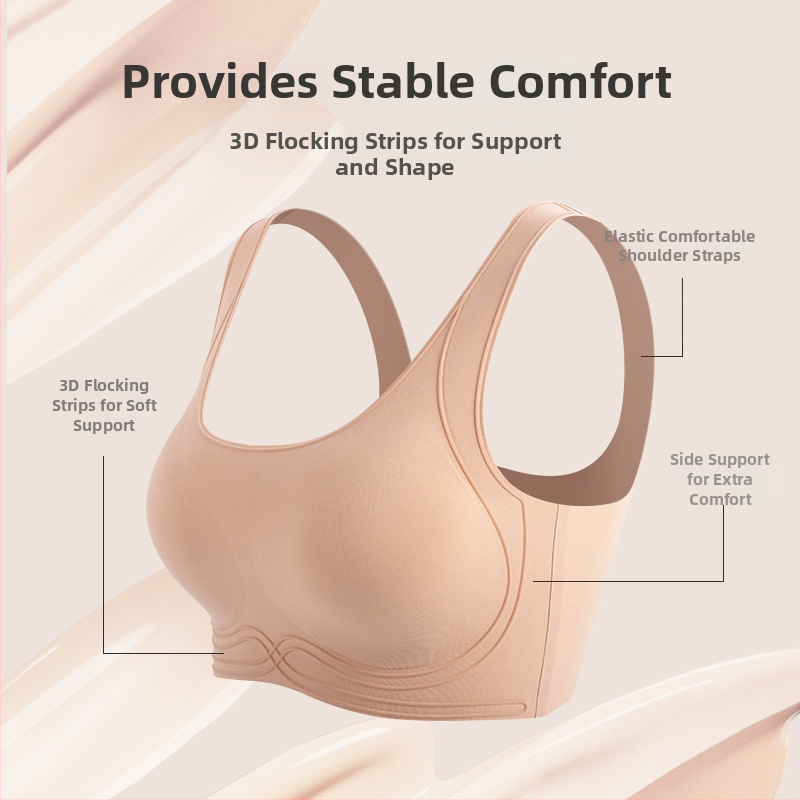 Flokotuotos spaudinius antibakterinė liemenėlė su fiksuotais puodeliais, be žymių ant odos, plačios peties juostos, push-up, kvėpuojantis nailonas