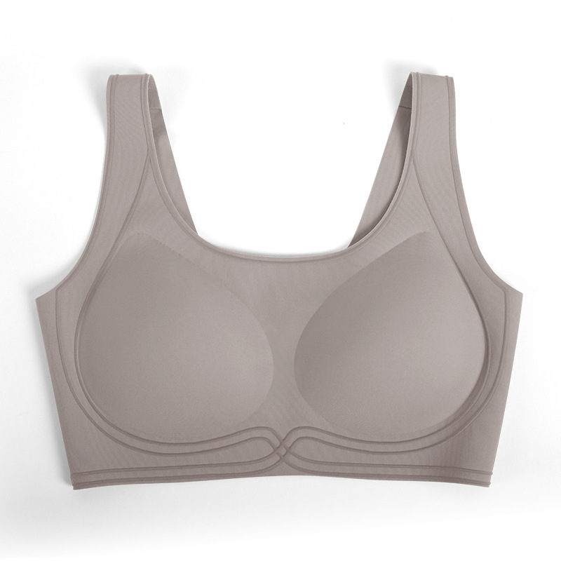 Flokotuotos spaudinius antibakterinė liemenėlė su fiksuotais puodeliais, be žymių ant odos, plačios peties juostos, push-up, kvėpuojantis nailonas