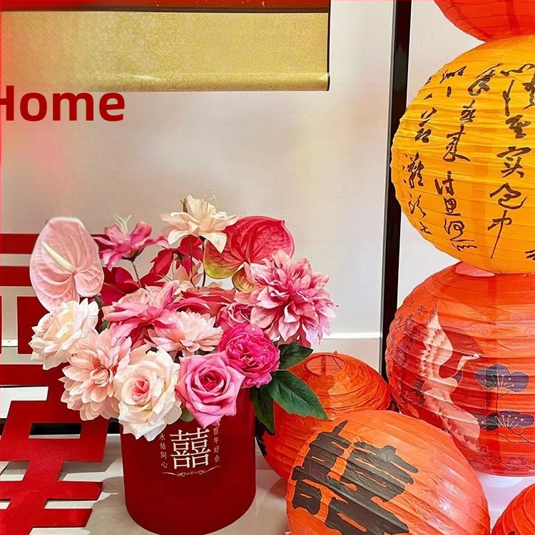 Kinijas stila kāzu telpu dekors — karājams ritinājs ar laimes rakstu, papīra materiāls, zīmols Yisheng, kategorija: Laimīgi vārdi