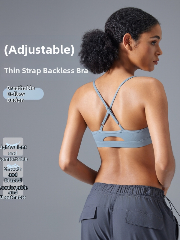 Fitneso Push-Up sportinė liemenėlė, šokams atspari, reguliuojami pečių dirželiai, kryžminė nugara, kvėpuojanti