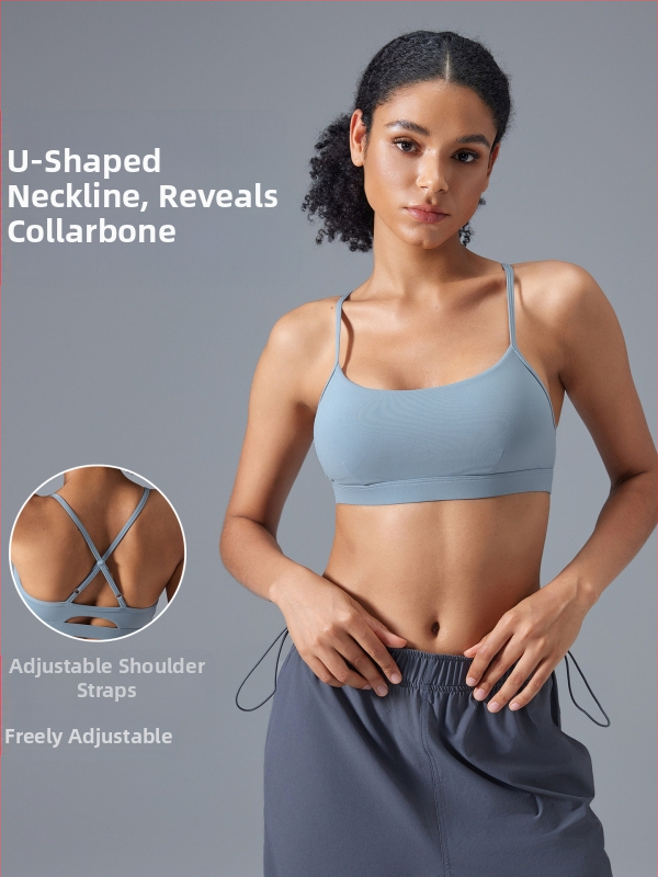 Fitnesa Push-Up sporta krūšturis, šokizturīgs, regulējamas siksnas, krustmugura, elpojošs, jogai