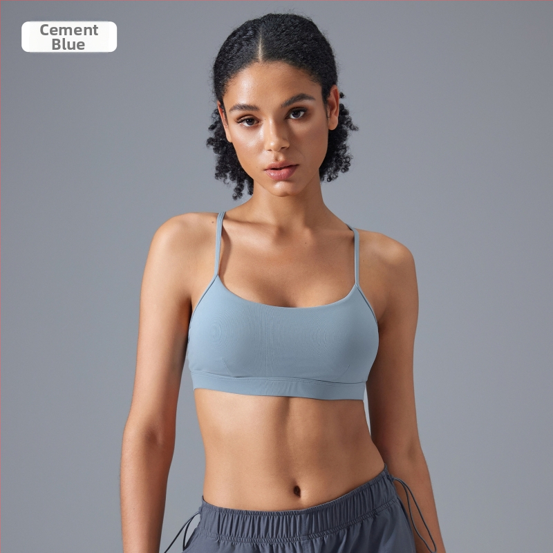 Fitneso Push-Up sportinė liemenėlė, šokams atspari, reguliuojami pečių dirželiai, kryžminė nugara, kvėpuojanti