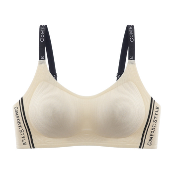 Nailonas sportinė liemenėlė su 3/4 puodelio, plonas formuojamas puodelis, pamušalas iš spandekso, fiksuoti dvigubi pečių dirželiai, nugaros užsegimas su trim eilių sagomis, funkcijos: surinkimas, nematomas prisitaikymas, patogumas