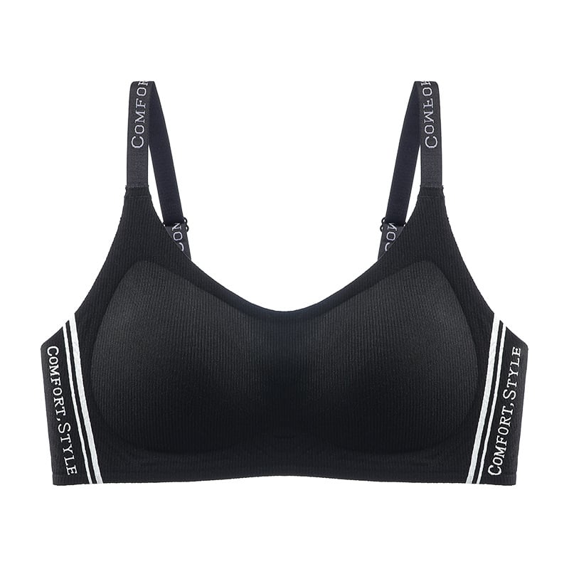 Nailonas sportinė liemenėlė su 3/4 puodelio, plonas formuojamas puodelis, pamušalas iš spandekso, fiksuoti dvigubi pečių dirželiai, nugaros užsegimas su trim eilių sagomis, funkcijos: surinkimas, nematomas prisitaikymas, patogumas