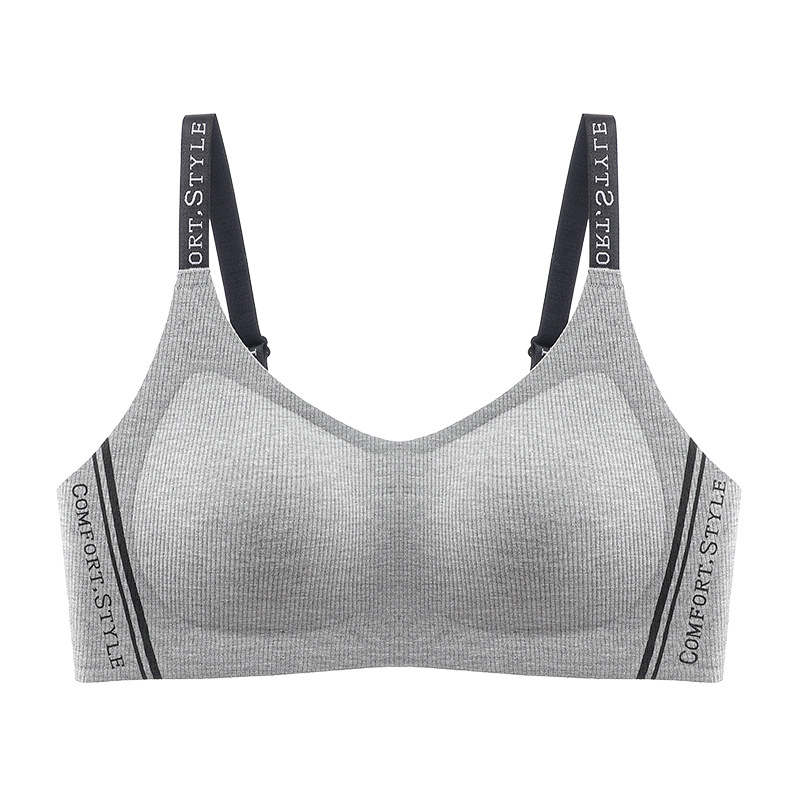 Nailonas sportinė liemenėlė su 3/4 puodelio, plonas formuojamas puodelis, pamušalas iš spandekso, fiksuoti dvigubi pečių dirželiai, nugaros užsegimas su trim eilių sagomis, funkcijos: surinkimas, nematomas prisitaikymas, patogumas