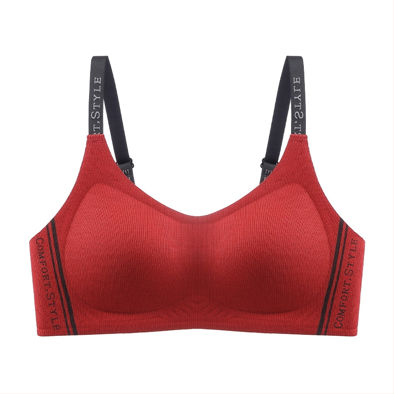 Nailonas sportinė liemenėlė su 3/4 puodelio, plonas formuojamas puodelis, pamušalas iš spandekso, fiksuoti dvigubi pečių dirželiai, nugaros užsegimas su trim eilių sagomis, funkcijos: surinkimas, nematomas prisitaikymas, patogumas