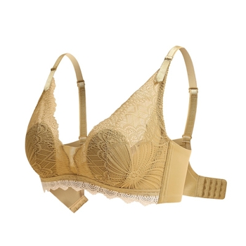 Mezgto nėrinių latekso liemenėlė push-up, ultra plonas formos kupas, 3/4 kupas, fiksuotos dvigubos petnešos, be plieno žiedų, nugaros dizainas