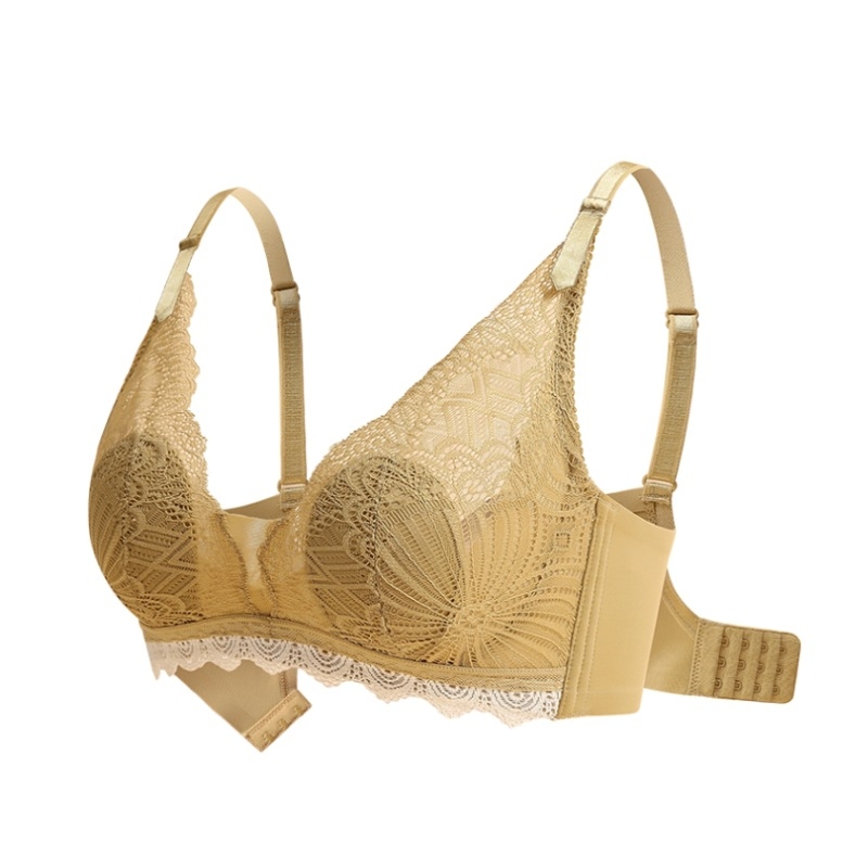 Mezgto nėrinių latekso liemenėlė push-up, ultra plonas formos kupas, 3/4 kupas, fiksuotos dvigubos petnešos, be plieno žiedų, nugaros dizainas