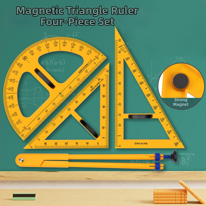 Mokymo magnetinis trikampis rinkinys – plastiko, modelis JXDCZ, prekinis ženklas Liangzhi, skirtas apskritimų braižymui lentos