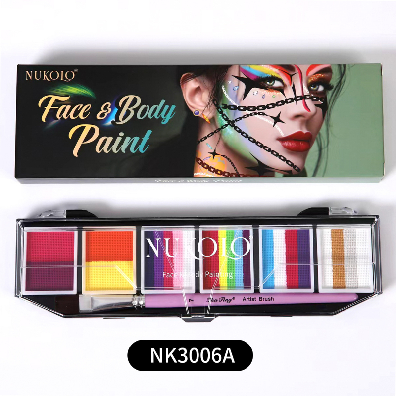 Nukolo комплект за лицево рисуване с водни бои, 161 части, за рисуване върху тялото, в кутия