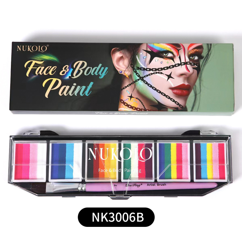 Nukolo комплект за лицево рисуване с водни бои, 161 части, за рисуване върху тялото, в кутия