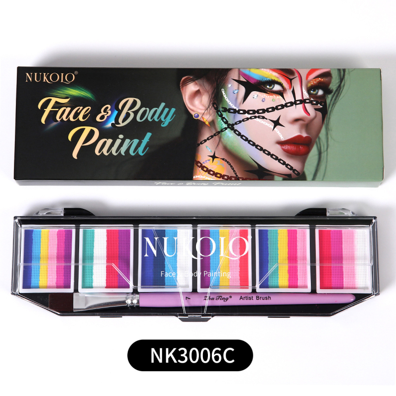 Nukolo комплект за лицево рисуване с водни бои, 161 части, за рисуване върху тялото, в кутия