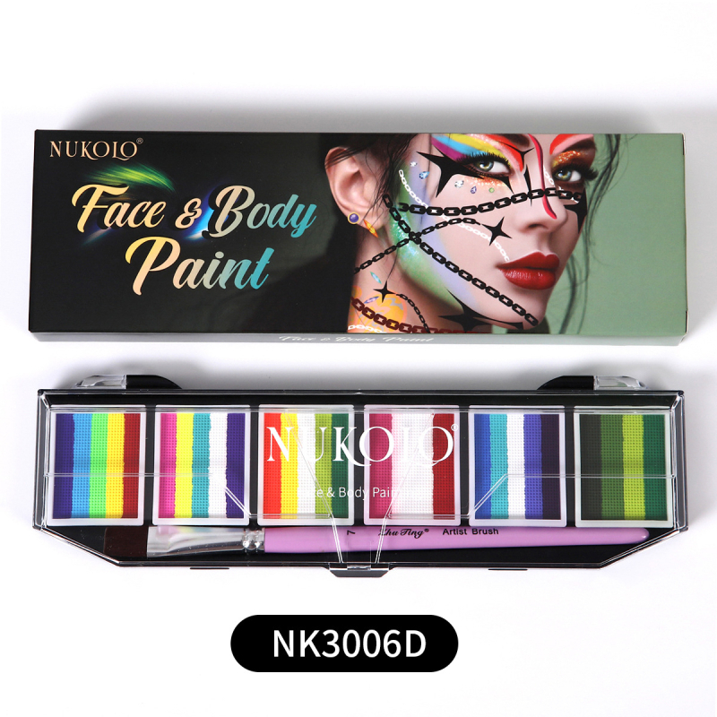 Nukolo комплект за лицево рисуване с водни бои, 161 части, за рисуване върху тялото, в кутия