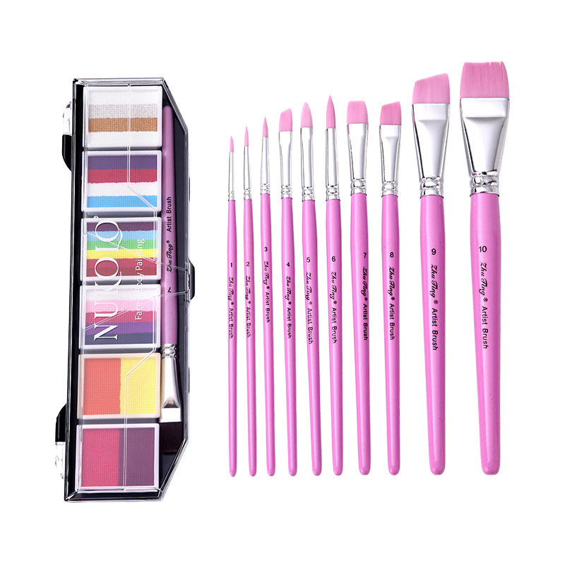 Nukolo комплект за лицево рисуване с водни бои, 161 части, за рисуване върху тялото, в кутия