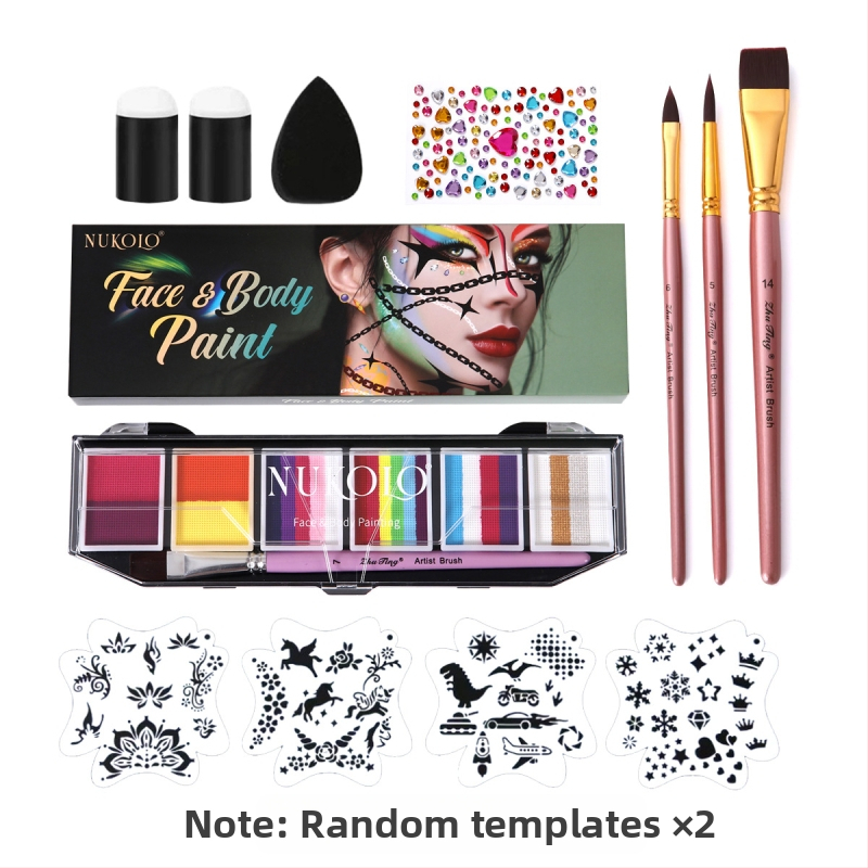 Nukolo vandens akvarelės veido dažų rinkinys, 161 vnt., kūno piešimui dėžutėje